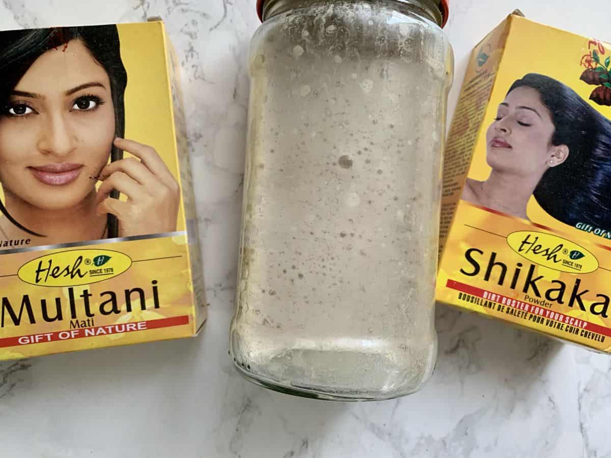 DIY szampon do włosów z glinką, mąką i Shikakai | no poo