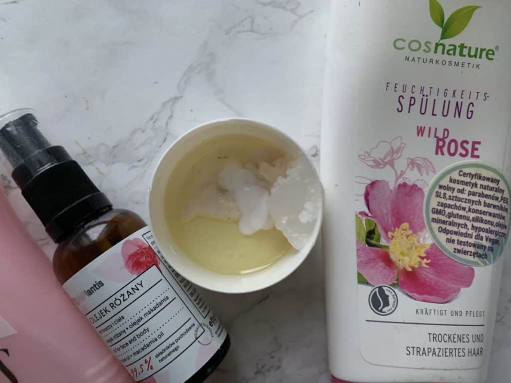 DIY hair mask "rose and coconut" | tuning the conditioner