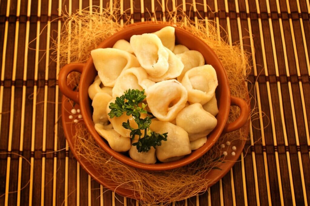 Keto dumplings with mushrooms for Christmas Eve (gluten free, paleo, lchf)