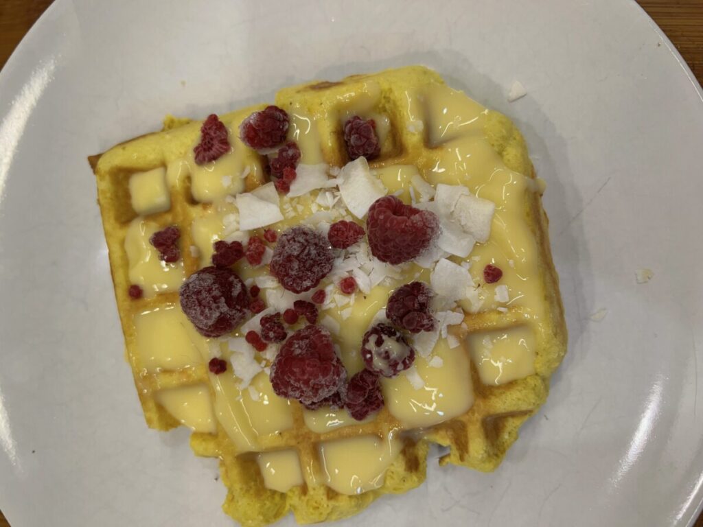 Keto sweet waffles made of lupine flour, quick and delicious